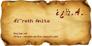 Éreth Anita névjegykártya